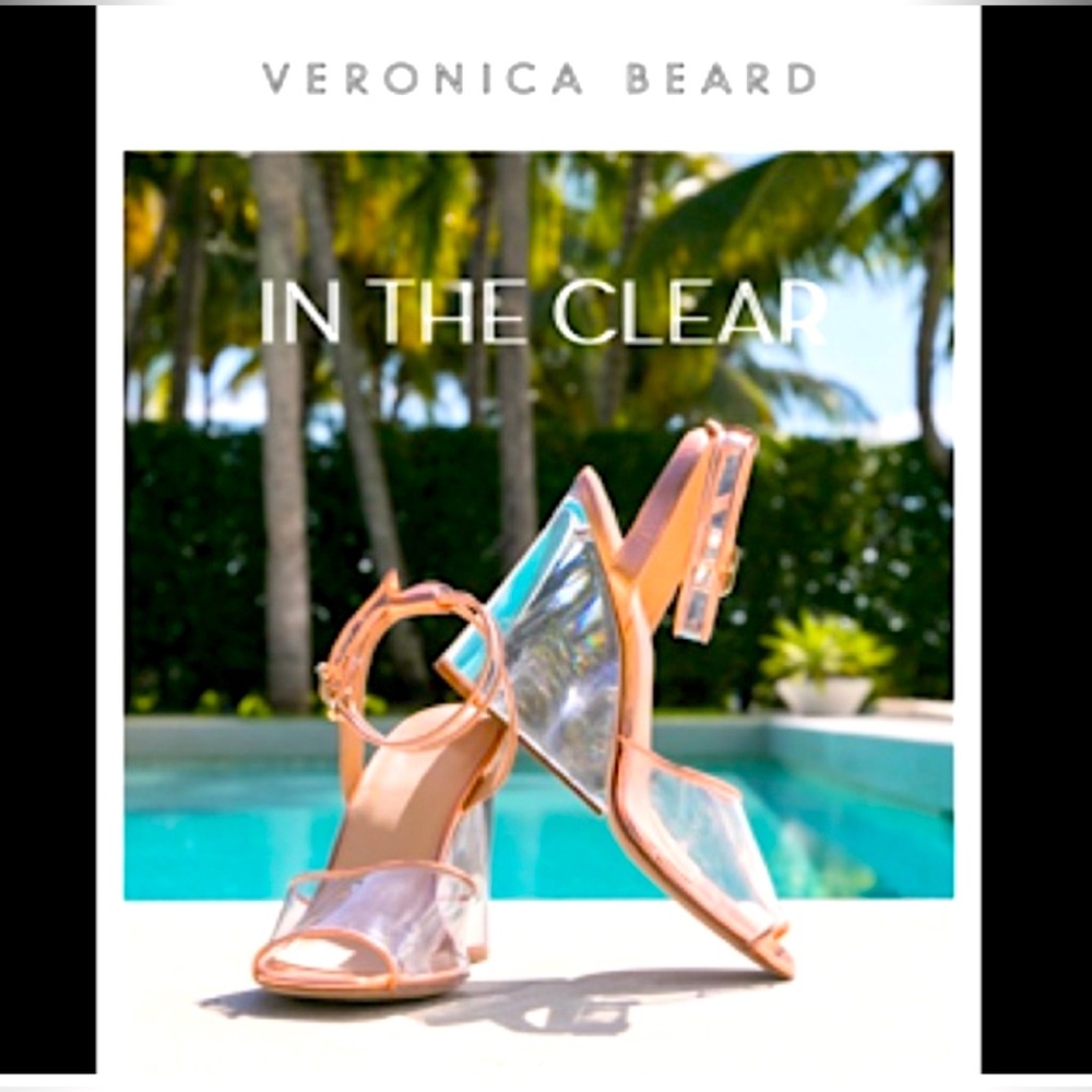 Veronica Beard Cyndi 2 Wedge Sandal Gold Clear Size 9 Sample